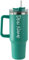 Tumbler Trinkbecher mit Strohhalm 1.18L 40OZ Thermobecher mit Griff hält kühl oder warm Becher mit Deckel und Strohhalm personalisiert mit Namen Tragbarer Autobecher Kaffeebecher TO-GO (Aquagrün)
