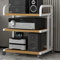 ZIUSFAC HiFi Regal 3/4/5-stöckiges Audio-Tower Audioständer AV-Medienständer Haus Büro Stereo Komponenten-Rack Audio-/Video-Rack Mobiler Audio Schrank(White+Walnut,3-Tier)
