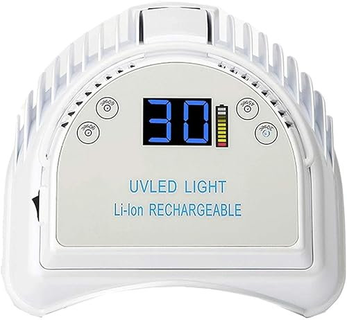 64W Cordless Gel Light,Built-in Lithium Battery Gel Nail Uv Lamp for Nails,Wireless Rechargeable Uv Led Nail Curing Lamps Nail Dryer(Color:White)