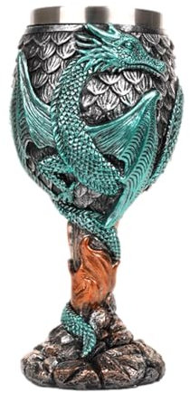 House Dragon Wine Goblet - Medieval Dragons Wine Chalice | Stainless Steel Creative Goblets, Wear Resistant Wine Glass, Creative and Multipurpose Medieval Goblets, Wine Goblet for Daily Drinking