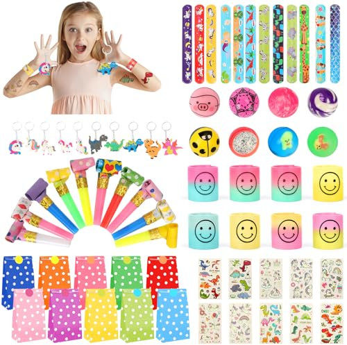 68 Stücke kindergeburtstag mitgebsel,Kleine Geschenke Kinder,Gastgeschenke Kindergeburtstag,mit Dino Schlüsselanhänger Schnapparmband und Geschenktüte für 6+ jahre Kinder Partybeutelfülle(zufällig)