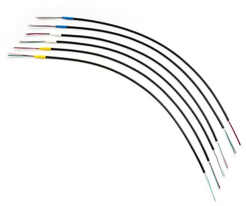Musiclily Pro 26AWG Preestañado Cable Blindado 4-Conductor Circuito Alambre Hookup para Pastilla Humbucker Guitarra Eléctrica 45cm (Set de 6)