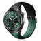GIOPUEY Correas Compatible con Xiaomi Watch S4/S3, Piel Genuina La Correa [Resistente al Desgaste] [Transpirable] Pulsera - Black/Green