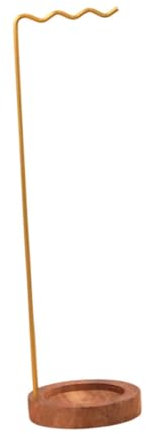 Milageto Support pour Carillon éolien avec Base En Bois et Porte-pinceau, or