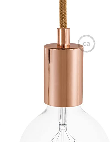 creative cables Kit Douille E27 cylindrique en métal - Cylindrique, Cuivre