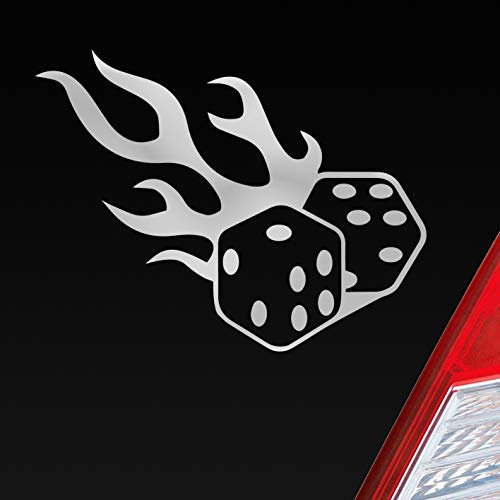 Hellweg Druckerei Würfel Flamme Hot Dice Tuning JDM Auto Aufkleber Sticker Heckscheibenaufkleber