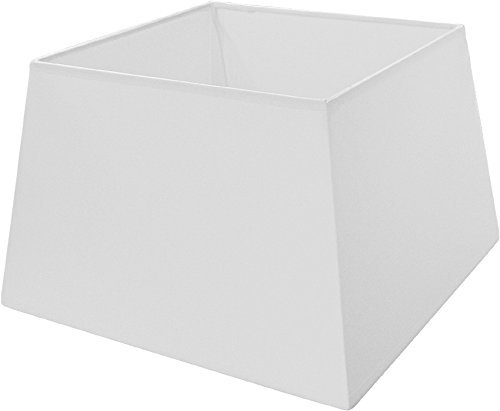 Tisch-Lampenschirm Quadrato Chintz weiß, Du= 25x25cm/ Do=20x20cm/ schräge H= 16cm, Fassung E27
