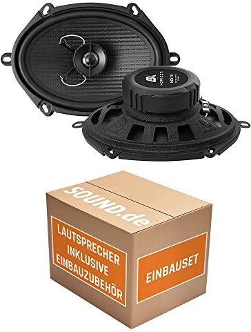 Lautsprecher Boxen ESX HZ572 | 13 x 18 cm (5x7er) | 2-Wege Koax Oval | Horizon HZ 572 | Auto Einbauzubehör - Einbauset passend für Ford Puma Heck oval - justSOUND