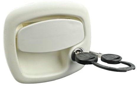 Cerradura de puerta para caravana, sistema FF, HSC, parte exterior blanca, en juego con llavero pro-Styling