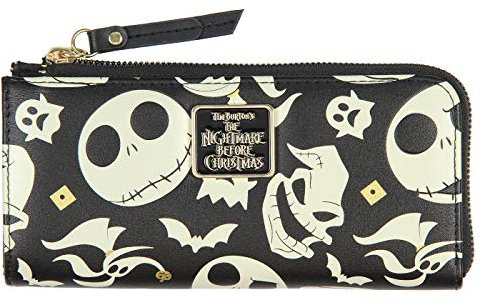 Bioworld Disney Portefeuille zippé Jack Skellington Zero Oogie Boogie Noir Taille unique, noir, taille unique