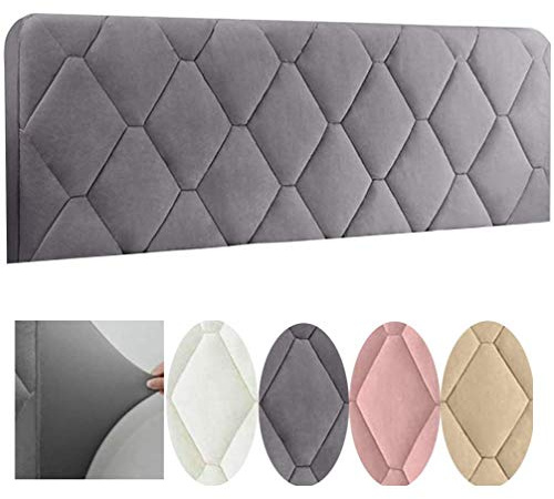 WYJHNL WYJHNLBEDC Kopfteilbezug, für Doppelbett oder Einzelbett, gepolstert, elastischer Bezug, einfarbig, dekorativer Bezug, Schlafzimmer, Staubschutz, grau, 180 x 73 cm