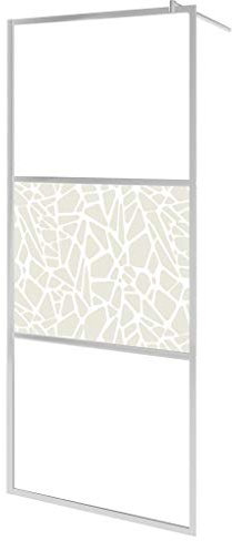 vidaXL Paroi de Douche à l'Italienne Cabine de Douche Cloison de Douche Salle de Bain Maison Intérieur Verre ESG Pierre 115x195 cm