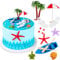 12 Stücke Hawaiisch Strand Torten Dekoration Sommer Strand Stuhl und Regenschirm Kuchen Topper Grüne Palme Torten Topper für Hawaiisch Thema Geburtstag Hochzeit Party Dekoration Zubehör
