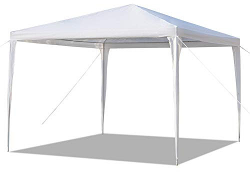 3x3m Outdoor Party Tent丨Patio Canopy Tent Waterproof Gazebo Sun Shelter Wedding Tent Commercial Tent with Spiral Tubes丨Waterproof Anti-UV Marquee Tent(White)