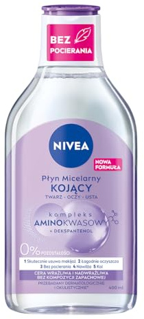 NIVEA Beruhigende Mizellarflüssigkeit mit Aminosäurekomplex und Dexpanthenol für empfindliche und überempfindliche Haut 400 ml