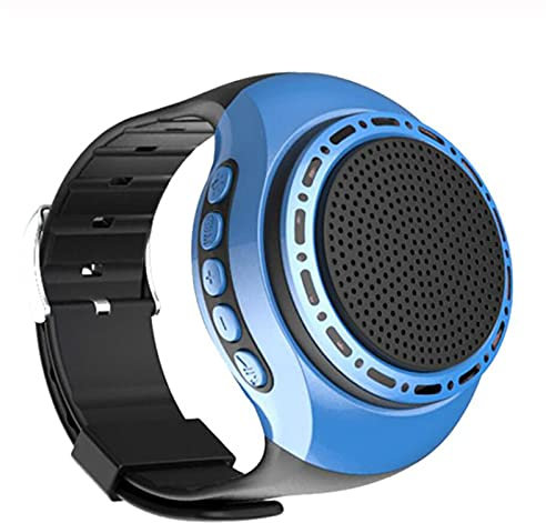 Tenglang Bluetooth Wrist Speaker,Wireless BT Speaker Card with Radio FM Portable Outdoor Sports Running LED Colorful 32GB Memory Card (blue)