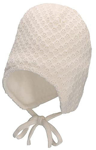 Sterntaler Baby Mädchen Strickmütze Baby GOTS Strickmütze Bindebändern Mütze - Baby Strickmütze - aus Baumwolle mit Bindeband - beige, 41