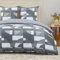 BEDSURE Bettwäsche 155x220 3teilig Bettbezug - Bettwäsche-Sets 155 x 220 cm mit 2 Kissenbezüge 80x80 cm, ÖKO-TEX Wendebettwäsche Bedding Grau Geometrie Muster für Einzelbett mit Reißverschluss