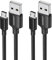 aceyoon Micro USB Cable 2 Pack, 1ft Android Charger Cable 3A Fast Charging QC3.0 Short Micro USB Cable Nylon Braided for Samsung Galaxy S7 Edge S6 S5 J7 J5 J6 A6 A10,for Kindle,for Xbox,for PS4