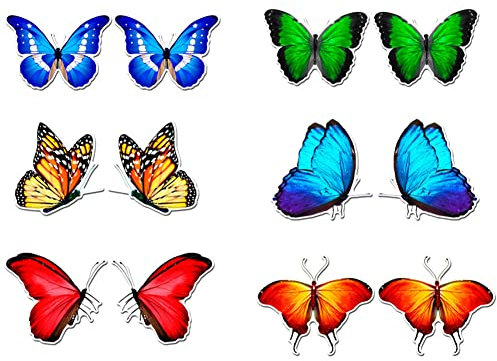 12 Pieces Butterfly Screen Door Magnets Decorative, Flexible Double Sided Screen Sticker, Magnetic Screen Door Protector Screen Window Decor for Screen Sliding Doors