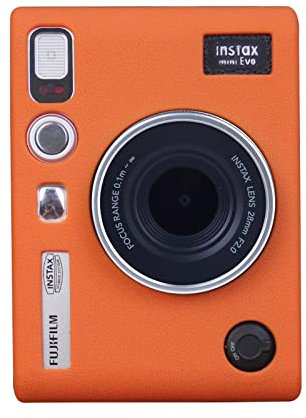 Rieibi Mini EVO Case - Silicone Protective Case for Fuji Mini EVO Instant Camera - Soft Rubber Lightweight Case for Fujifilm evo - Orange