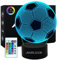 AIRUEEK Fussball Geschenke Jungen Nachtlicht Kinder,Fußball Geschenke für Jungs, fussball em 2024 Lampe 16 Farben Ändern, Weihnachten Geburtstags Geschenke für Männer, Vatertagsgeschenk