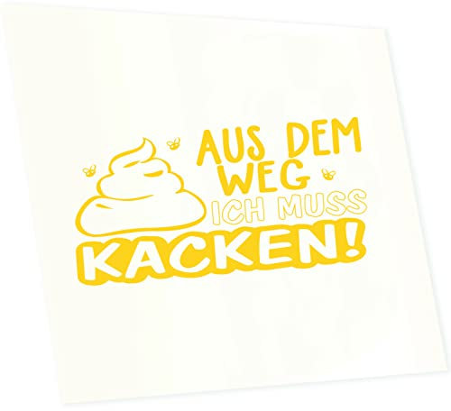 INDIGOS UG Aufkleber - Autoaufkleber - JDM - Die Cut - Aus dem Weg Muss kacken! Shit Klo Termin - 400x200mm gelb - Heckscheibe - Heckscheibenaufkleber - Sticker Tuning Boot Auto Laptop LKW