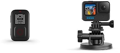 GoPro Fernbedienung - Offizielles GoPro-Zubehör & Front Saugnapfhalterung - Gebogene, vertikale Schnellspannschnalle, 2 x Schwenkarme, Rändelschrauben (Offizielles GoPro-Zubehör)