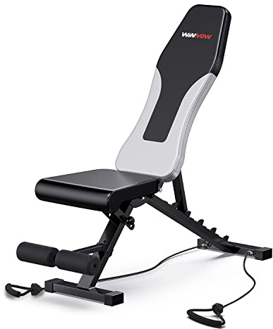 Winnow Verstellbarer Gewichts-Arbeitstisch, zusammenklappbar, Heimtraining, Fitnessstudio, Neigung, flach liegend, Ganzkörperübung