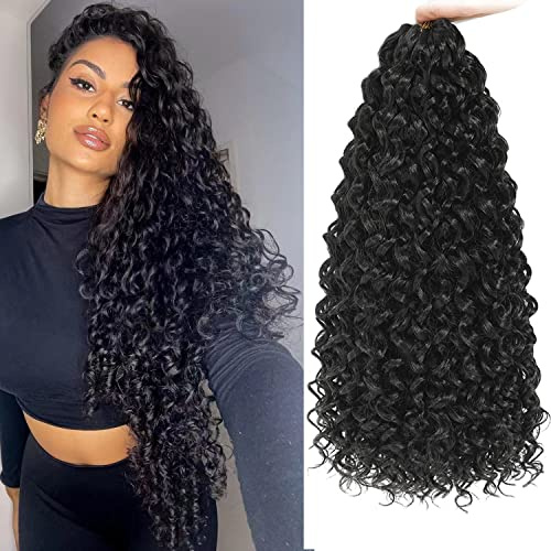 Gogo Curl Long Curly Crochet Hair 18 Inch 7 Packs for Black Women Deep Wave Water Wave Braids Synthetic Hair Extensions