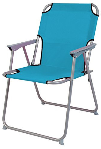 INDA-Exclusiv Campingstuhl Faltstuhl Stoff Oxfort Klappstuhl Gartenstuhl zum zusammenklappen Anglerstuhl Regiestuhl Angelstuhl Metall, Farben:Blau