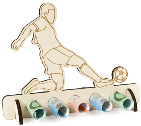 BOFUNX Holz Geldgeschenk Fußball Spielen Geldgeschenk Verpackung für Geburtstag Weihnachten Geschenke Kinder Freund Kreative Geschenke