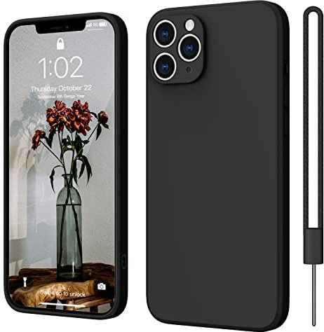 ElestBela iPhone 11 Pro Hülle Silikon Case, Hanyhülle iPhone 11 Pro Ultra Dünn Slim mit Microfiber, Kratzfeste Rundumschutz Case Schutzhülle Hülle für iPhone 11 Pro 5.8'' Matte Schwarz