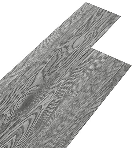 INMOZATA 36Pcs Self-Adhesive PVC Flooring Planks Floorboard Planks Grey Wood Effect Peel and Stick Tile Waterproof Floor Stickers for Kitchen Bathroom Home Floor Tile (Grey)