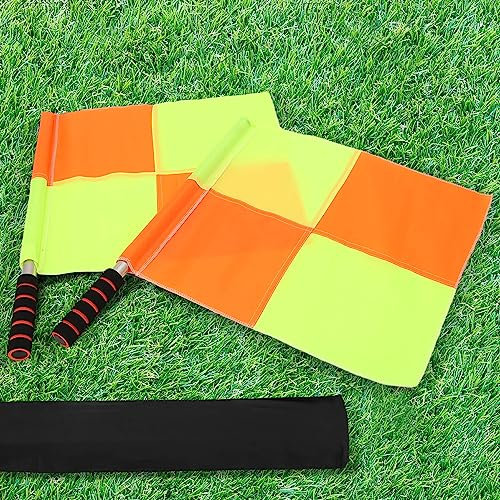 Holdfiturn 2Pcs Linesman Flags Referee Flag Premier Football Training Border Flag Set Referee Flag for Sports Games Football