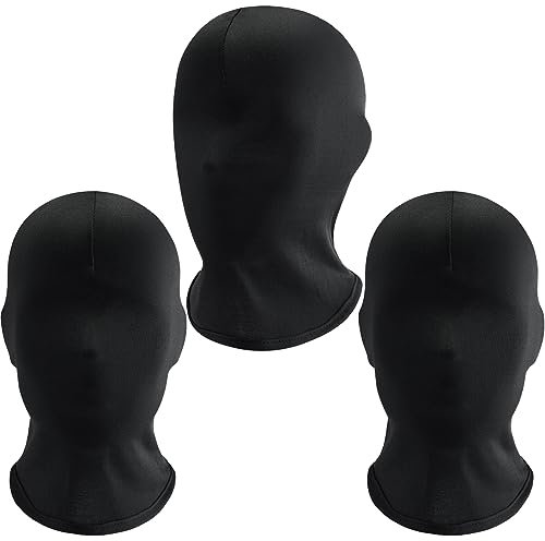 Black Full Face Zentai Hood Cover - Halloween Morph Mask for Party Costume - Unisex Adult Men and Women
