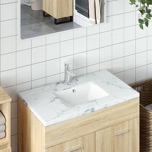 Lavabo Empotrable, Lavabo Empotrado Lavavajillas Baño Fregadero de baño blanco rectangular cerámica