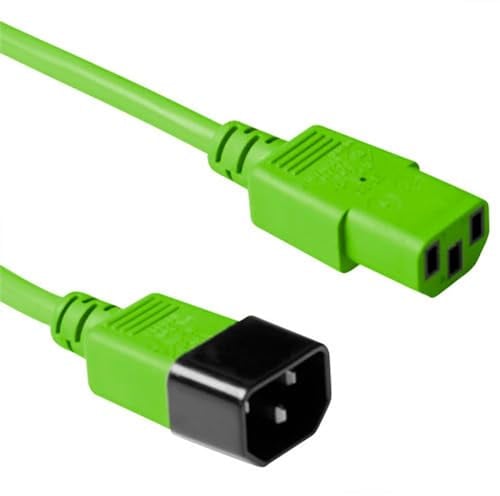ACT C13 auf C14 Kaltgerätekabel Verlängerung 5m Grün -AK5431 | für Netzwerk-Switches