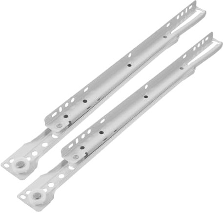 2 Sets Drawer Slides Cabinet Slider Desk Drawer Bearing Keyboard Slider Drawer Bearing Slides Keyboard Metal Slides Drawer Rails Desk Rails Rack Telescopic Furniture White Iron