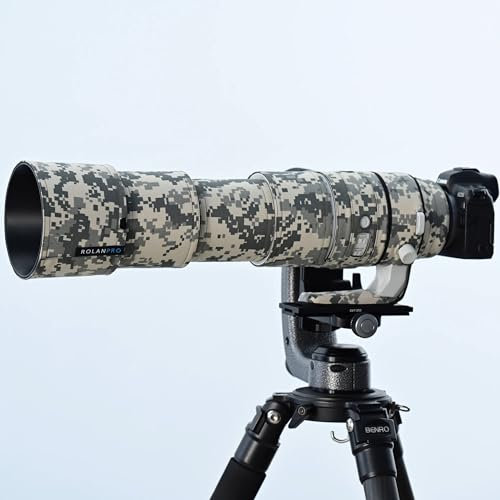 ROLANPRO Funda impermeable para lente Canon RF 200-800 mm F6.3-9 is USM, funda protectora para lente Canon RF 200 800, #UCP gris camuflaje digital impermeable