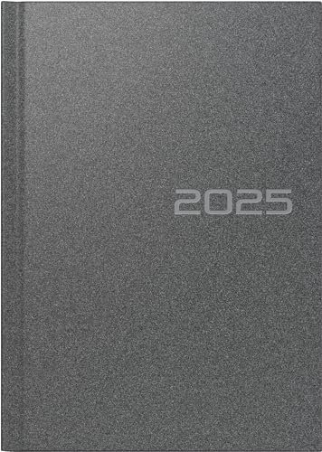 rido/idé Buchkalender Mod. Mentor 2025 | A5, Kunststoff, grau