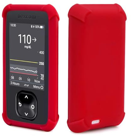 Dexcom-G7-Hülle-Silikon, Stoßfeste Dexcom G7 Receiver Hülle mit Airtag zum Schutz Ihres G7 Lesegerät Tasche Case Empfängers, Dexcom G7 Gerät Schutzhülle von YOUSHARES (Rot)