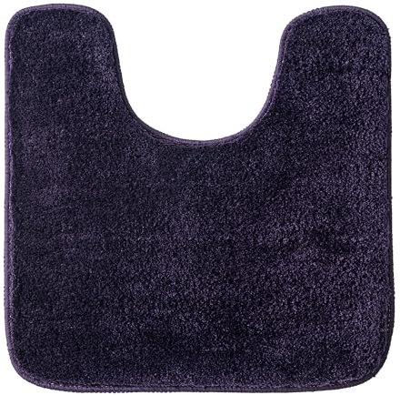 MIULEE Absorbent WC Toilet Rug Non Slip U Shape Bath Mat with High Hydroscopicity Rugs Super Soft Cozy and Shaggy Microfiber Rug Carpet for Bathroom 50x50 cm Deep Purple