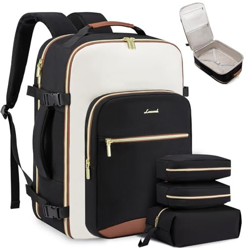 LOVEVOOK Handgepäck Rucksack Flugzeug, Reiserucksack Damen Groß 50L Herren Wasserdicht, Laptop Backpacks 17 Zoll Mit Laptopfach, Travel Backpack Daypacks Für Schule Arbeit Camping
