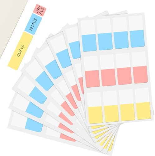 480 Stück Haftstreifen Haftnotizen Tabs Haftmarker Index Tabs Klebezettel Klein, Pagemarker Selbstklebend Pastell Beschreibbare Book Tabs für Seiten Markierung