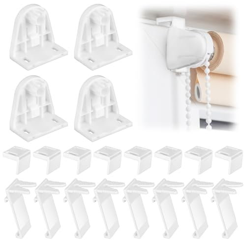 Bewudy 8 Stück Klemmhalter für Rollo, Klemmträger für Doppelrollo, Teiliger Zubehörsatz zum Anbringen von Doppelrollos ohne Bohren Klemmzangen für PVC Türflügel und Holzfenster