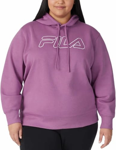 Fila Felpa con cappuccio da donna in pile di peso medio, Mora, Large
