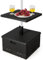 COSTWAY Base Sombrilla con Ruedas, Bandeja De Mesa, Soporte Sombrilla Terraza Exterior Apto para Postes de 38mm 48 mm, 3 en 1 Pie Sombrilla Rellenable de Agua 45L, Arena 67kg, Jardin Patio