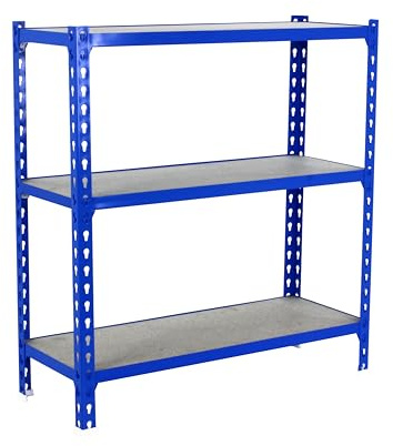 PROREGAL Schwerlastregal Baby MULI | HxBxT 90x120x40cm | 3 Fachböden | Fachlast 200kg | Blau | Lagerregal Kellerregal Werkstattregal