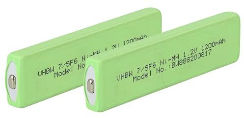 vhbw 2X Cellules de Batterie Compatible avec JVC XM- PX55, PX70 baladeur CD, MiniDisc (1100mAh, 1,2V, NiMH), Bouton Top, 7/5F6